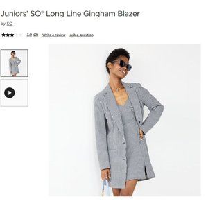 ISO Kohl's SO Junior's Gingham Longline Blazer and Dress